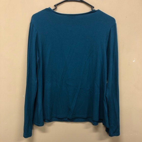 NICHE NILGUN DERMAN Teal Jersey Material Long Sleeve Top Sz M NWT - Picture 2 of 5